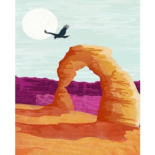 Desert Summer DIY Pictures For Adults On Canvas With Framed Scenery Digital Coloring Drawing Oil Paintings By Number Home Deco