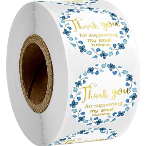 Thank You Labels Sticker 500pcs/roll Handmade Seal Labels for Supporting My Small Business 1.5 inch Kids Reward Gift Stickers