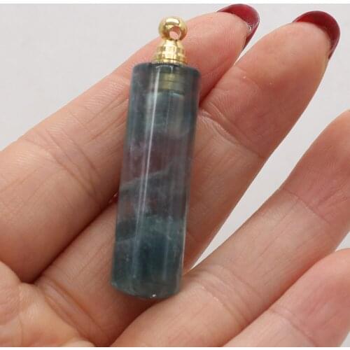 Natural Stone Essential Oil Diffuser Perfume Bottle Necklace Pendant Rose Quartzs Amethysts DIY Charms Jewelry Making Crafts