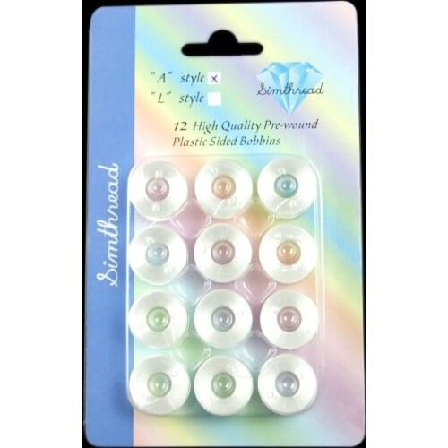 Simthread new packing embroidery bobbin threads A type white 75D/2 under background thread 12 pieces per paper card