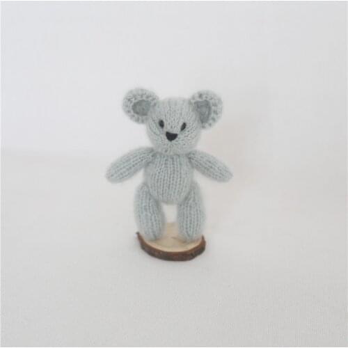 Newborn Teddy Bear Toy Photography Props Knitted Moahir Stuffer Animal Bear Toy For Photo Props