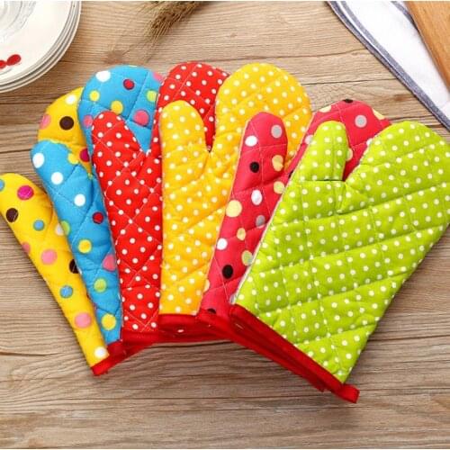6 Colors Baking Oven Gloves Durable Microwave Heat Proof Resistant Glove Colorful Heat Insulation Oven Mitts Bakeware Gloves SN