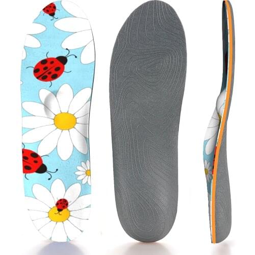 Anti-slip, Breathable And Shockproof Orthopedic Arch Support Insole With Beautiful Daisy Pattern