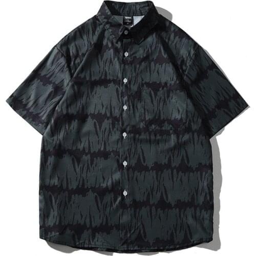 Men Shirt Short Sleeve 2021 New Summer Loose Pocket Fashion Comfortable Tie Dye Male Shirt Thin Chinese Style Hot Sale S94