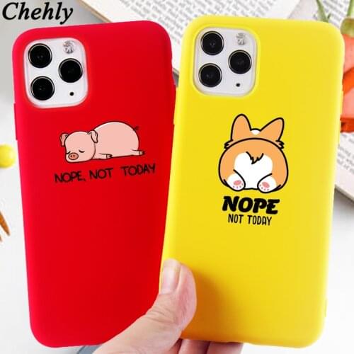 Cartoon Pig Phone case for iPhone 6s 7 8 11 12 MIni Plus Pro X XS Max XR Fashion Corgi Cases Soft Silicone TPU Accessories Cover