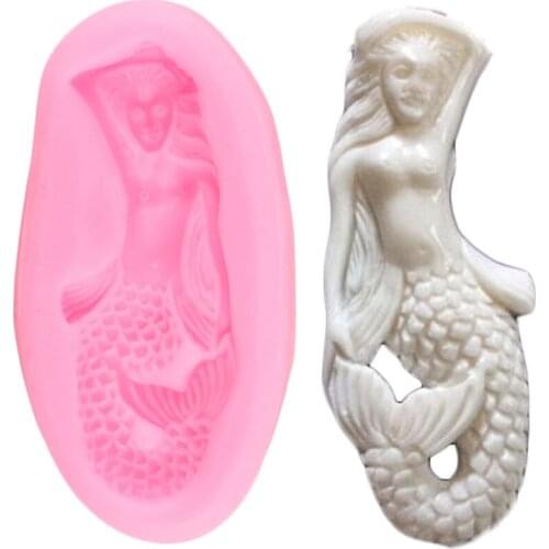 Mermaid Silicone Molds Wedding Cupcake Topper Fondant Cake Decorating Tools Candy Polymer Clay Chocolate Gumpaste Moulds