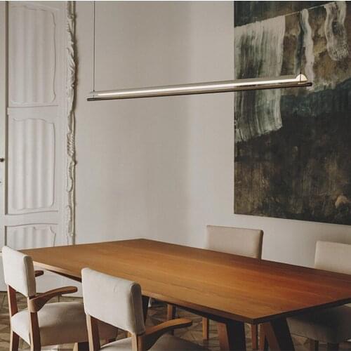 Nordic Pendant Lights LED Modern Pendant Lamps for Dining Living Room Kitchen Office Shop Bar Cafe Long Strip Hanging Lamp