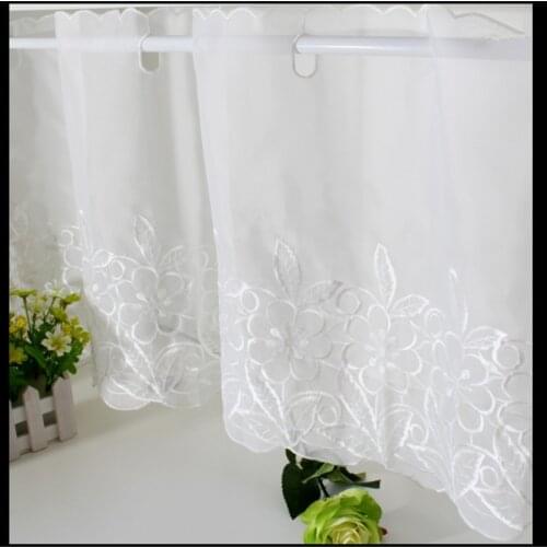 Terylene gauze curtains, semi-curtains, coffee curtains, door curtain, delicate openwork embroidery