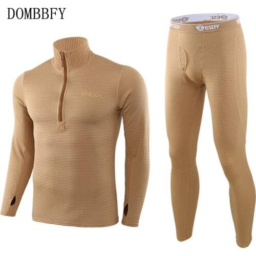 Winter Thermal Underwear Mens Fleece Sweat Thermo Underwear Men Tight Fitness Camouflage Tracksuit Pant Underwear Men Long Johns