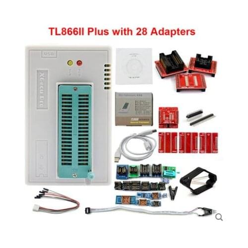 Super Mini Pro TL866A TL866ii plus Universal EEPROM Programmer with 28 Adapters