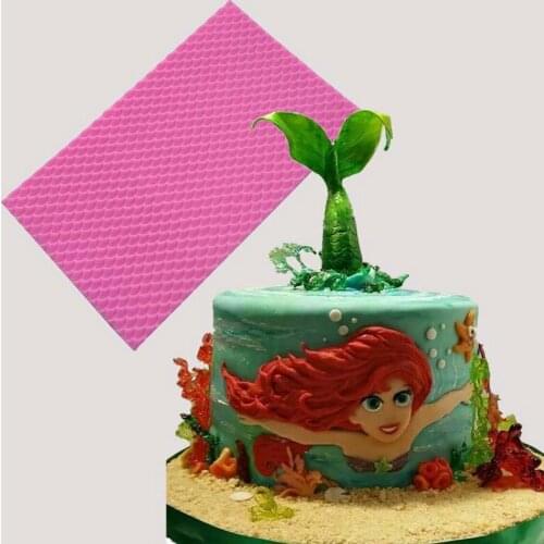 Fish Scales Mat Silicone Fondant Mould Cake Decorating Tools Chocolate Gumpaste Molds, Sugarcraft, Kitchen Gadget