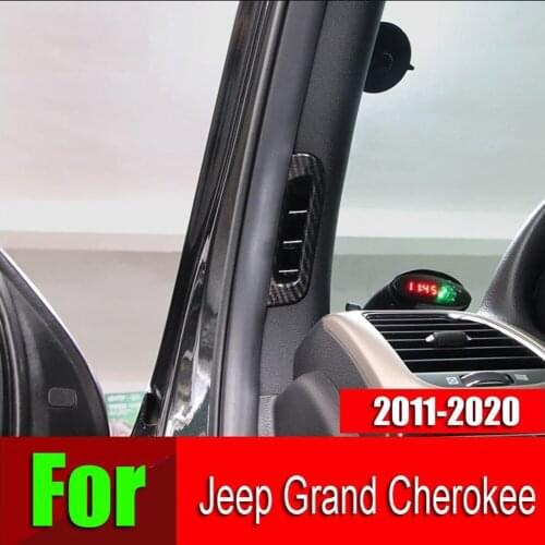 11-2020 Air Outlet 2 Pcs Vent Trim ABS Plastic Accessories Black Carbon Fiber For Jeep Grand Cherokee