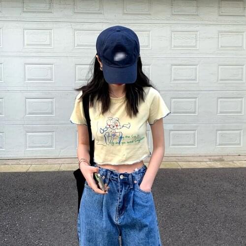 Female korean harajuku Casual loose ins letter print Tshirt womens T-shirts tops Japanese kawaii Ulzzang clothes for women