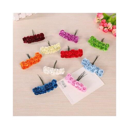 144 pcs/lot Handmade Varicolored mini paper flower rose Mulberry flower for DIY Scrapbooking& make you card decoration flower