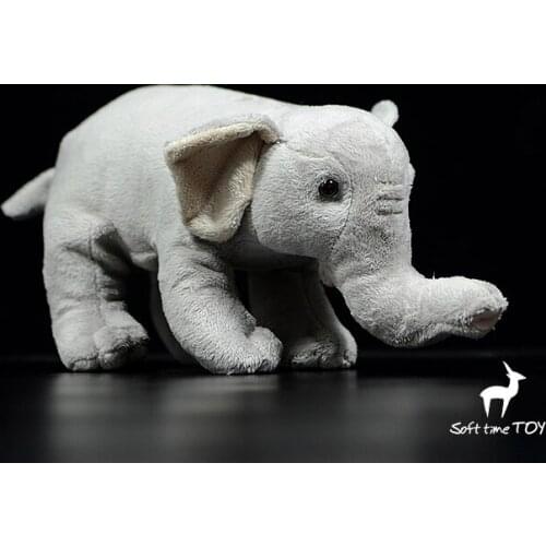 2019 Cute Soft Simulation Asian Elephant Plush Toy Ocean Animals Children Kids Boys Girls Birthday Gift 22cm PP Cotton
