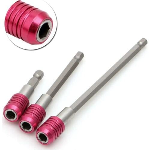 3pcs 1/4" Hex Shank Magnetic Screwdriver Self-locking Extension Bit Holder