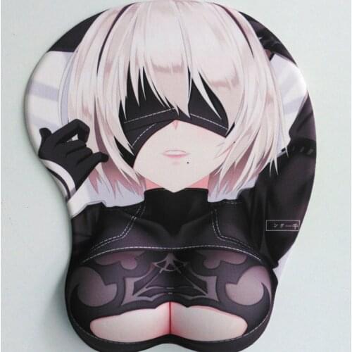 3D Breast Mouse Pad Silicone Wrist Rest Japan Anime New NieR Mousepad Chest Resist Muismat Tapis De Souris Sex Decor 26*21cm