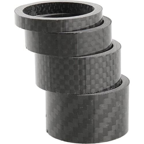 4Pcs 5/10/15/20mm Bike Spacers Long Lasting Good Strength Carbon Fiber Carbon Fiber Road Bicycle Stem Headset Spacers Kit