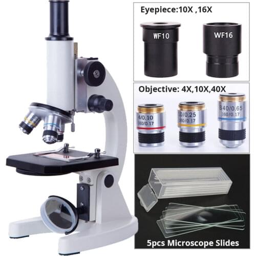 640X Student Biological Microscope Breeding Professional Monocular Biology Microscope w/ Mirror Student Learning Mite Detection