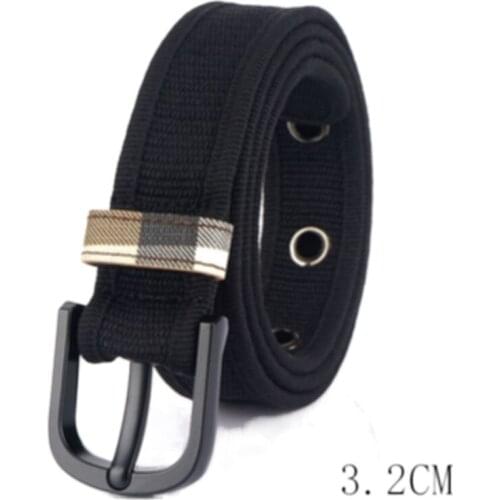 Bauhinia Zinc Alloy Casual All-match Canvas Belt 110x3.2cm Male/Female Durable Breathable 11 Color Pin Buckle Belt