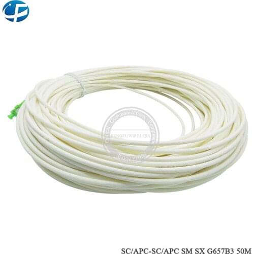 Free shipping G657B3 SCAPC White 50M fiber optic patch cord LSZH Singlemode fiber cable item length G657B3 SCAPC 50M SM SX 3.0mm