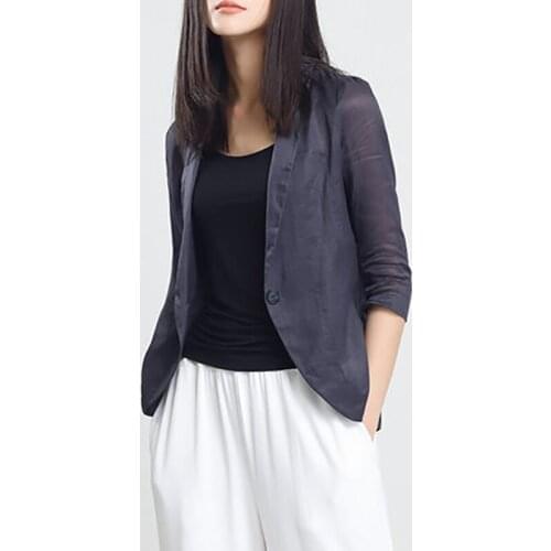 Blazer Women 100% Linen Office Lady Suit Female Long Sleeve Short Jacket Women Blazers And Jackets Outwear blazer feminino