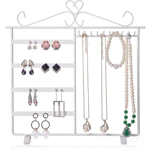 Big Earrings Necklace Jewelry Stand Holder Display Rack Simple Style Ear Studs Metal Stand Holder Display Shelf Jewelry