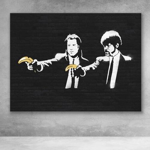 Canvas Home Decoration Pulp Fiction Banksy Street Wall Art Painting HD Print Modern Posters Cuadros Modular Pictures Living Room