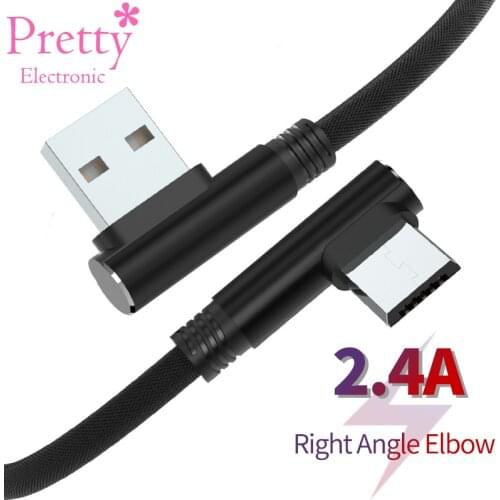 Type-c Data Cable 2.4A Fast Charging Mobile Phone 90 Degree Elbow Micro USB Cord Speed Data Transfer Fast Charge 1m 1.5m 2m 3m