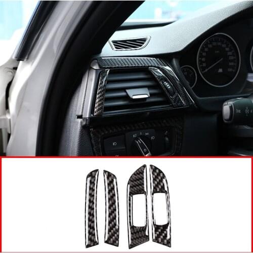 Carbon Fiber Air Vent Stickers Trim For BMW 3 Series GT F30 F33 F34 F36 2013-2019 Accessories