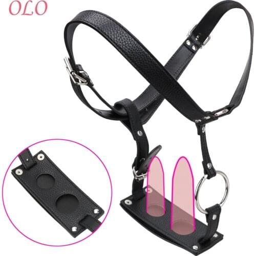 OLO Butt Plug And Dildo Sex Toys For Men Women Harness Belt Erotic Underwear Pants Adult Products Leather Chastity Device