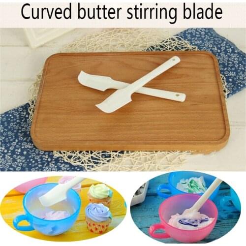 Food Grade Ice Cream Butter Biscuit Pastry Coloring Bowl Bean Paste Curved Silicone Scraper Kitchen Cake Baking Stirring Tool
