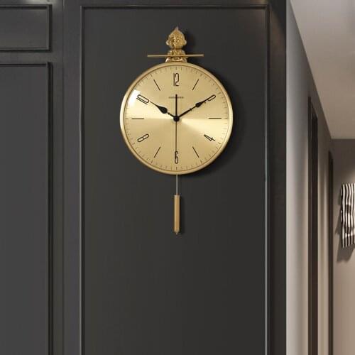 Luxury Sun Wukong Wall-Mounted Hanging Clock Living Room Household Fashion Swing Watch Creative Modern Decorative Pocket Watch