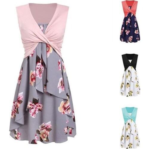 Sundrses Maternity Dresses Maternity Clothes Pregnancy Dress Pregnant Dress Casual Floral Falbala Pregnants Dress Comfortable