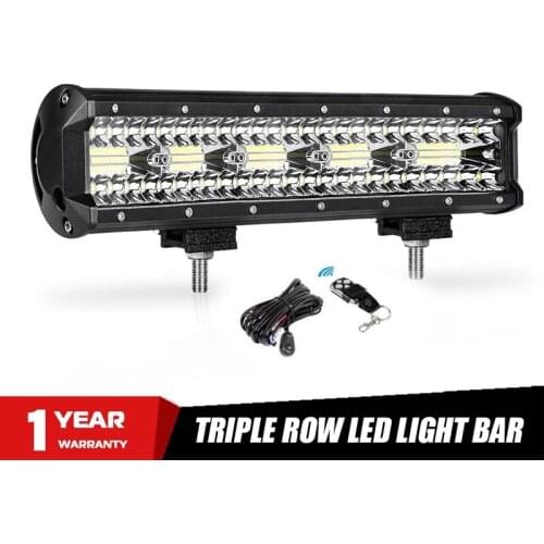 9 Inch LED Light Bar 180W Triple Rows Straight Work Light Bar 6000K White Combo Beam 12V 24V For Car Offroad Truck
