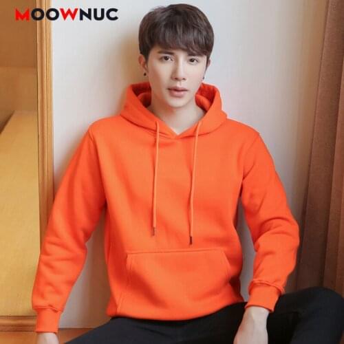Hoodies Men Solid Classic style 2020 New Fashion 96% Cotton Soft Spring Sportswear Bottoming Shirt MOOWNUC Mens Casual Hombre