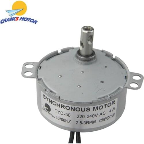 TYC-50 Turntable motor Synchronous Motor 220V AC 2.5-3RPM CW/CCW Torque 8Kg.cm 4W for Electric Fireplace