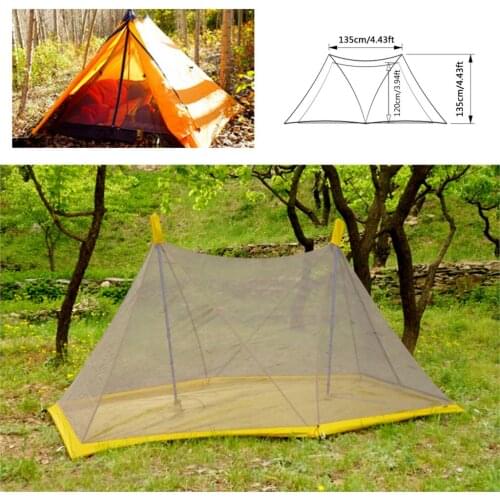 750g Ultralight Camping Inner Tent 2 Person 3 Season 20D Silicone Coating Nylon+ Breathable Mesh Rodless Double Tower Large Tent