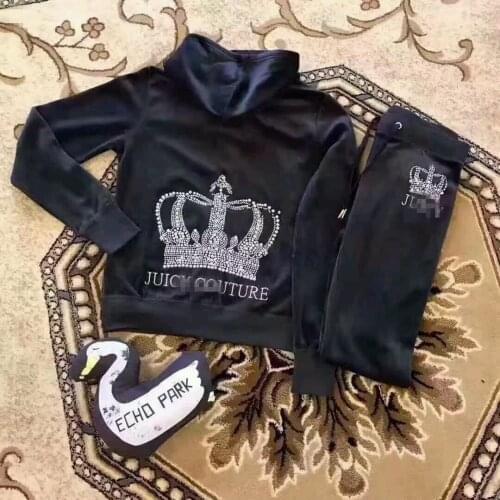 Spring / autumn 2021 womens warm velvet fabrics sportswear fashion velvet womens casual hoodie pants fat sister sportswear