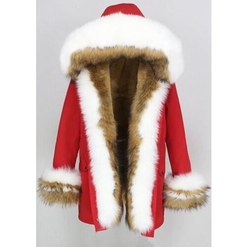 OFTBUY 2020 Winter Jacket Women Real Fur Coat Thick Warm Natural Fox Fur Collar Hood Parka Outwear Faux Fur Liner Streetwear New