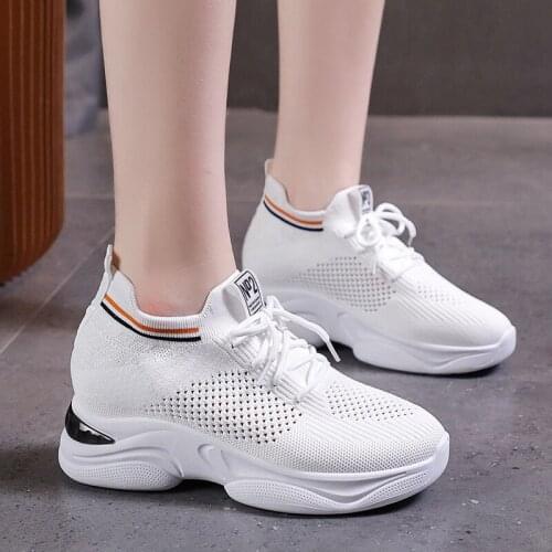 Brand Design 2021 New Women tennis Shoes Height Increasing Sport Wedge Shoes Air Cushion Comfortable Sneakers Zapatos De Mujer