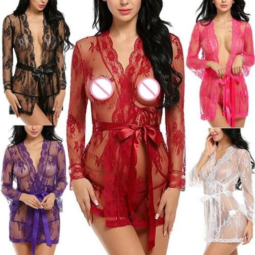 Top Fashion Womens Explosive Lace Robe Sexy Bathrobe Multi-Color Multi-Yard Sexy European And American Erotic Lingerie