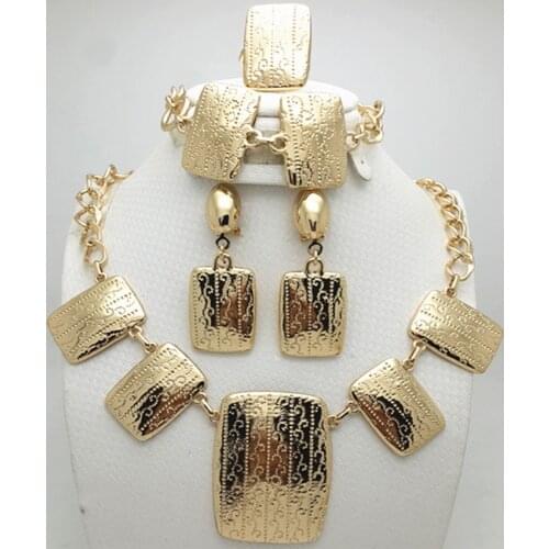 Fani nigerian bridal bead Jewelry set customer women african jewelry sets Wholesale Dubai gold colorful Jewelry set Wholesale