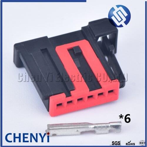 1 set TE tyco 6 pin not waterproof female auto connector wiring harness plug car electric cable socket 1488752-1 1419607