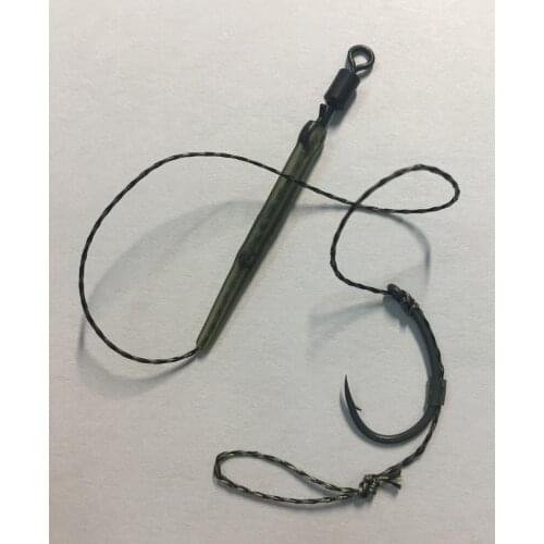 10 x Carp Fishing Combi Rigs-Extra Wide Gape with Curved Shank & Off Set Point-Teflon (PTFE) Coated - Soft Hook Link - carp rigs
