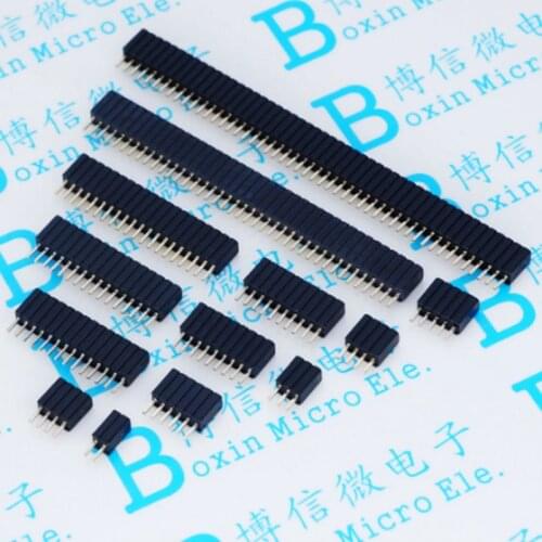 10PCS/lot 1.27MM Pitch Single Row Female Breakaway PCB Board Connector Pinheader 1*2/3/4/5/6/7/8/9/10/12/20/40Pin