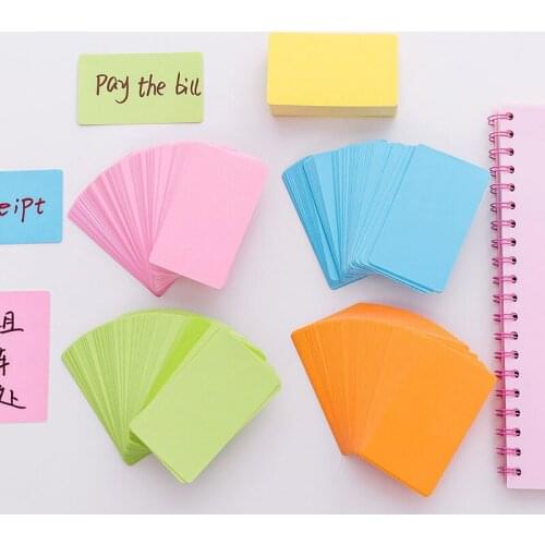 100sheets/box 9*5.5cm Portable Multi-color Blank Message Paper Card Memo Word Cards Stationery Business Office Student Supply