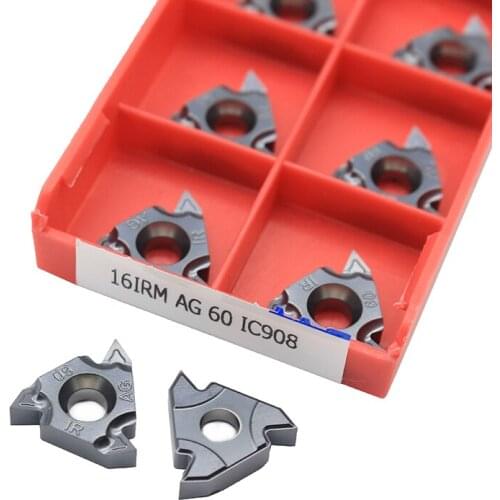 16IRM AG 60 IC908 10pcs Thread Carbide CNC Threaded Carbide Inserts Thread Lathe Turning Blade Tool Tungsten Carbide Insert