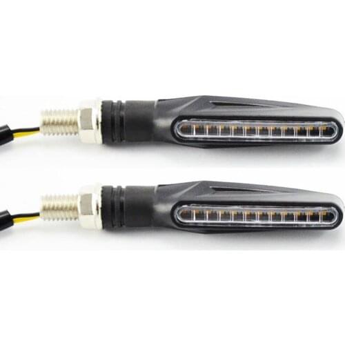 2pcs Flowing Motorbike LED Turn Signal Lights Flashing Turning Indicators Brake