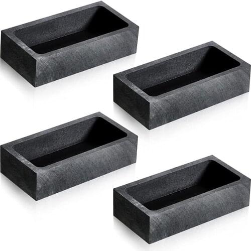 4 Pieces 1 KG Graphite Ingot Mould Casting Ingot Crucible Mould Silver Gold Ingot Mould Melting Casting Refining Promotion